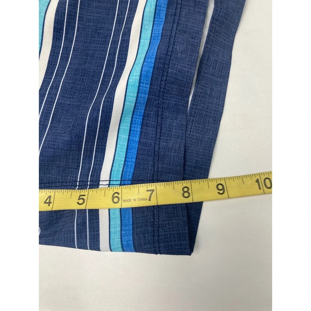 Speedo Swim Trunks Men's Medium Blue Striped Lined Swim Shorts